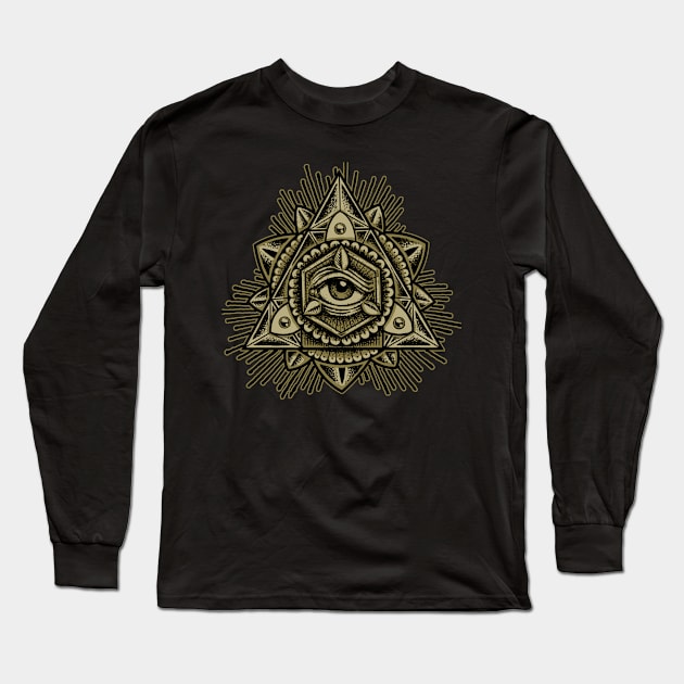 Sacred Trinity Eye Long Sleeve T-Shirt by Roberto Jaras Lira